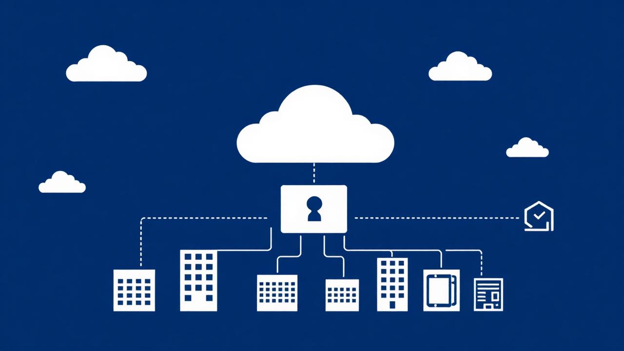 Multiple client organisations connected to a central secure cloud